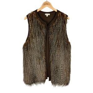 Bambicore Faux Fur Knit Vest L Whimsical Boho Festival Nature Forestcore Fuzzy